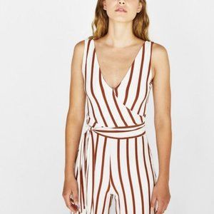 Bershka striped culottes jumpsuit